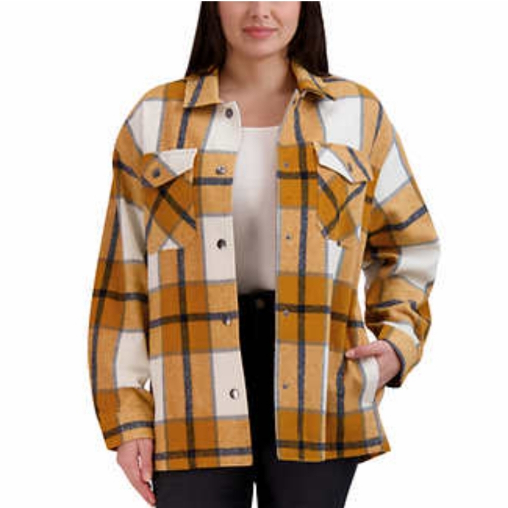 HFX Ladies' Shirt Jacket size S Yellow/Green